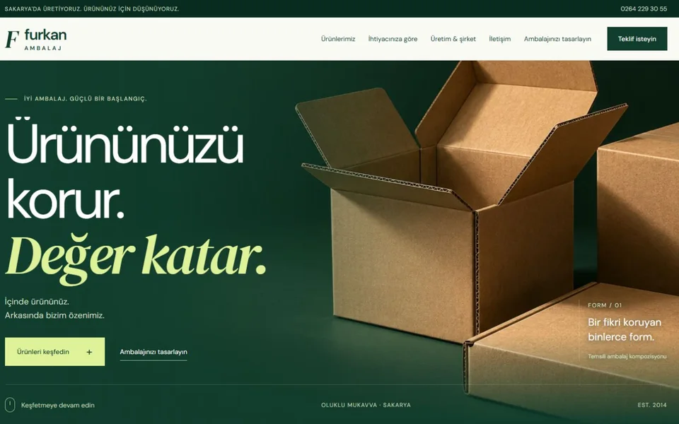Furkan Ambalaj tasarım önizlemesi.
